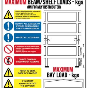 Safe Working Load Notice - Longspan Shelving