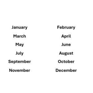 Safe Working Load Notice Labels - Months